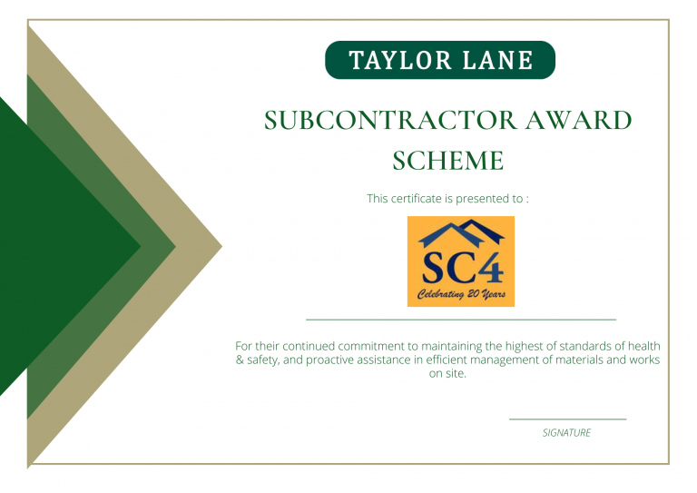 The Taylor Lane Subcontractor Award Scheme